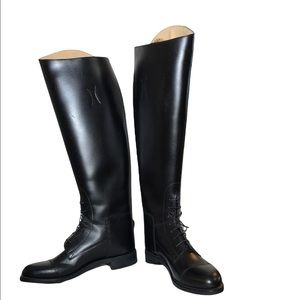Effingham Black Leather Equestrian/ Riding Boots Size 7 1/2